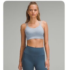 Lululemon Like a Cloud Longline Bra Size 8 B/C. Concrete blue. EUC